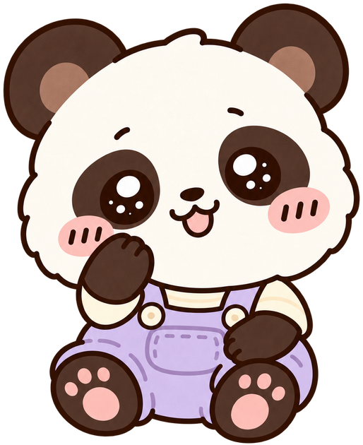 いつも眠そうな、オーバーオールのパンダ。